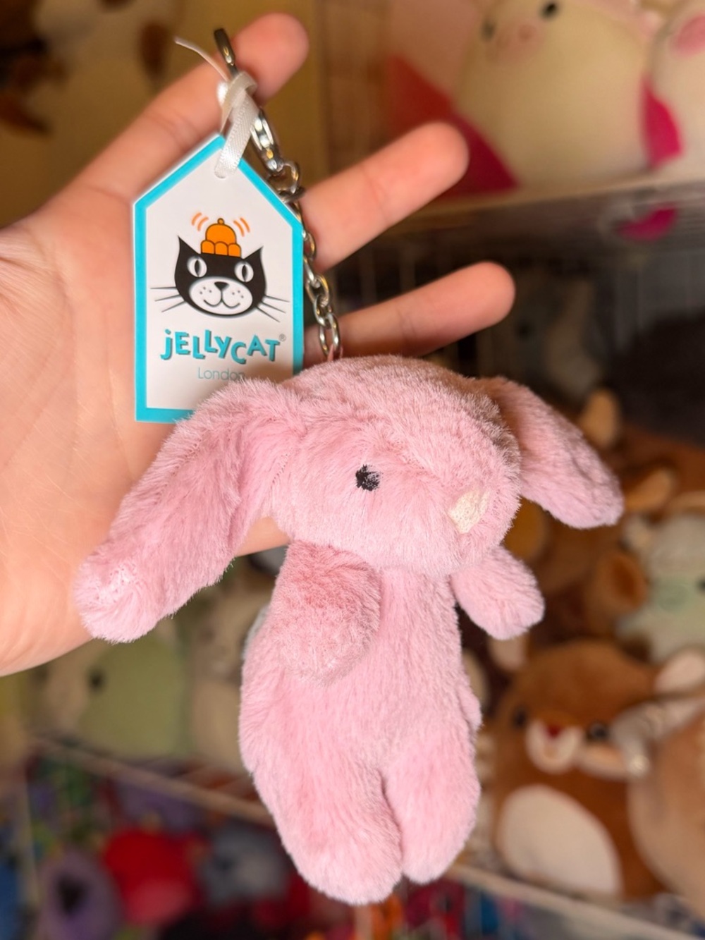 RETIRED Jellycat Bashful Bunny Tulip Bag Charm 5” Stuffed Plush Keychain